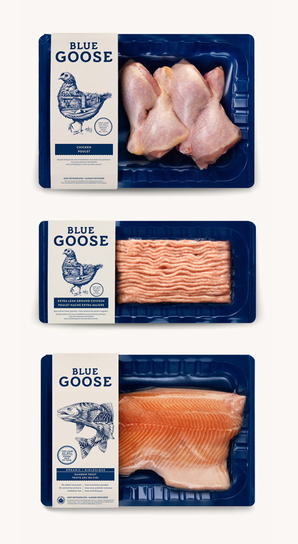 加拿大有机肉类插画包装设计
