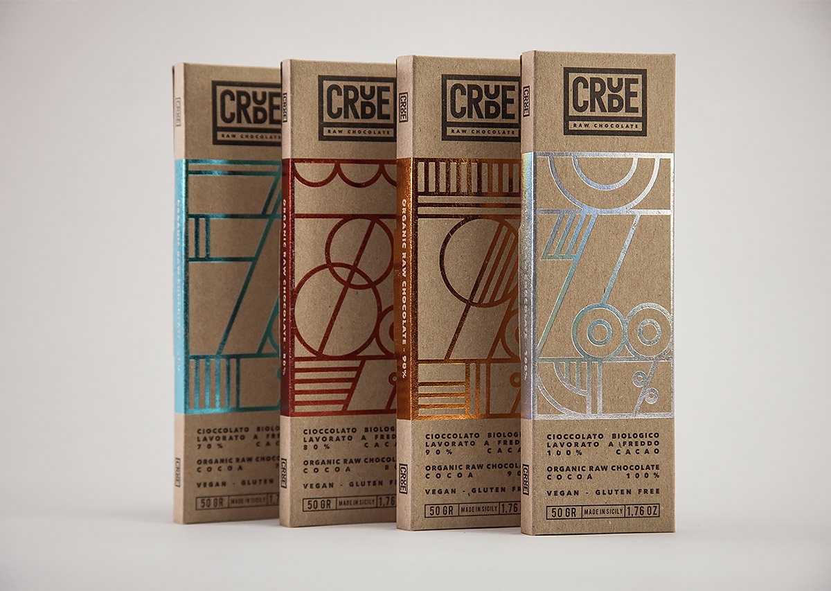 原始生巧克力品牌Crude包装设计