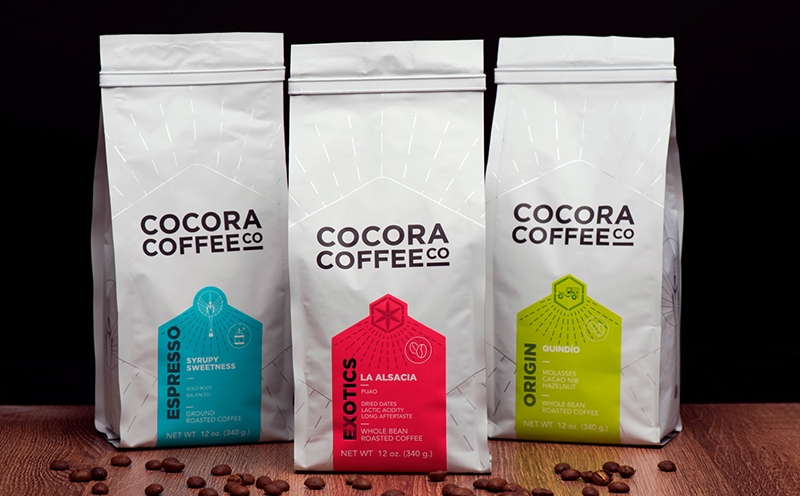 咖啡豆包装设计,采用可重复封口的袋子做产品外包装