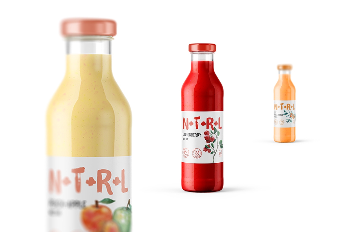 天然饮料，果汁的 品牌的包装设计