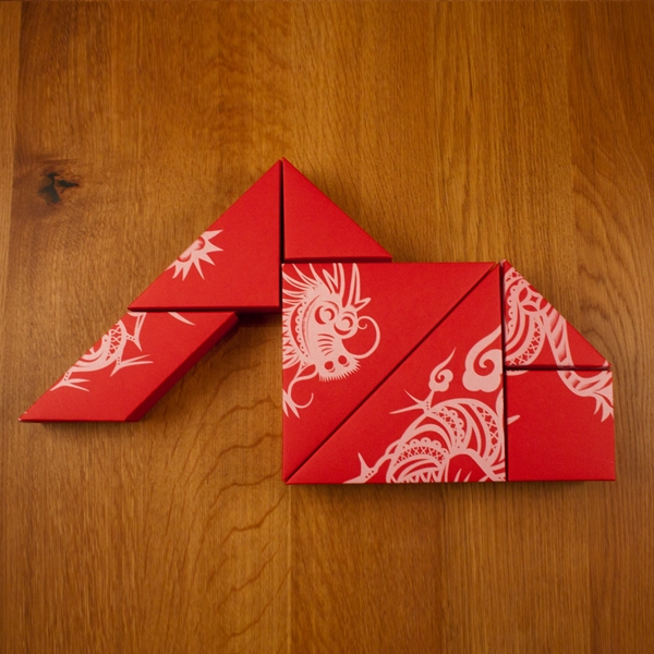 春节礼品盒包装设计，新年七巧板的妙用