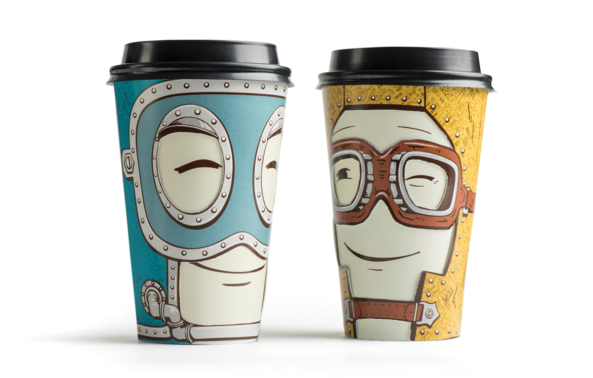 创意无处不在—可旋转的咖啡杯表情包装设计