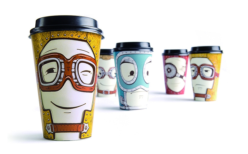 创意咖啡杯包装设计,饮料杯杯型结构设计,甜品店包装设计,杭州石特包装设计公司