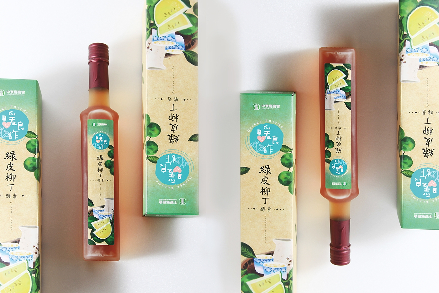台湾果醋酵母素瓶型标签包装设计