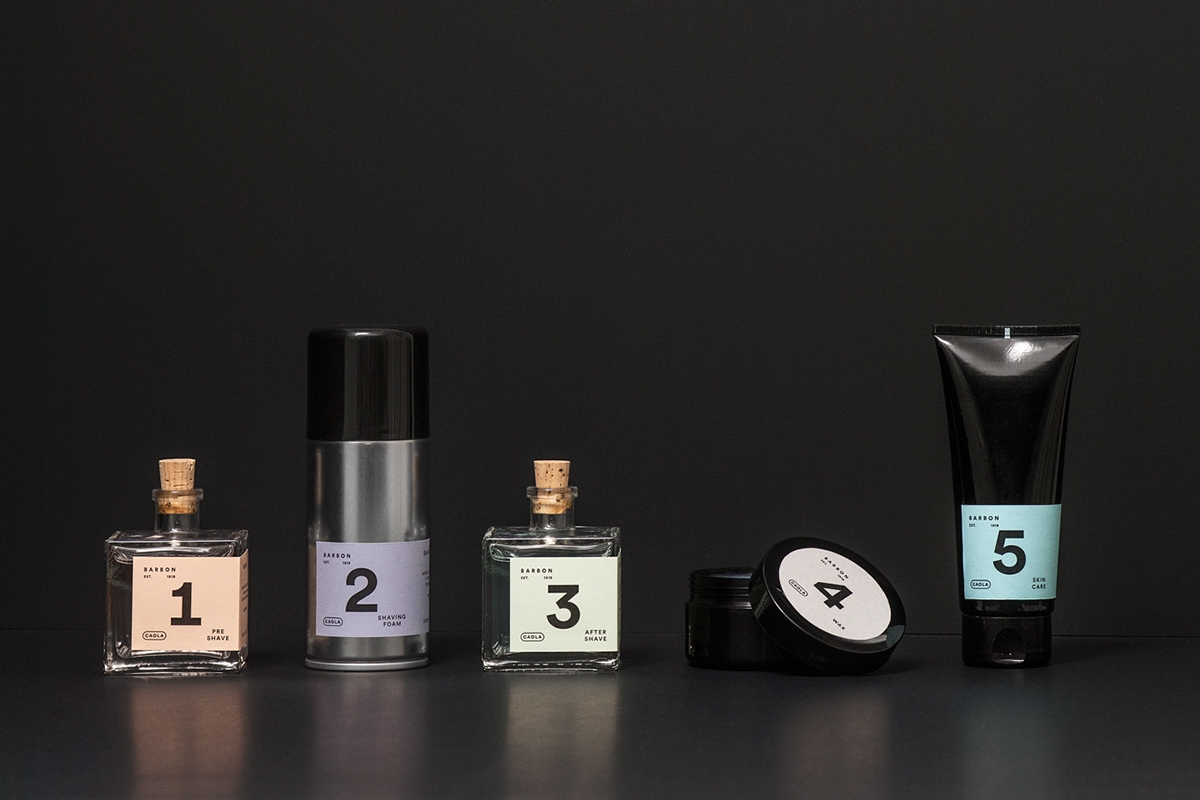 男士剃须系列产品包装设计，包括全套的护肤化妆品