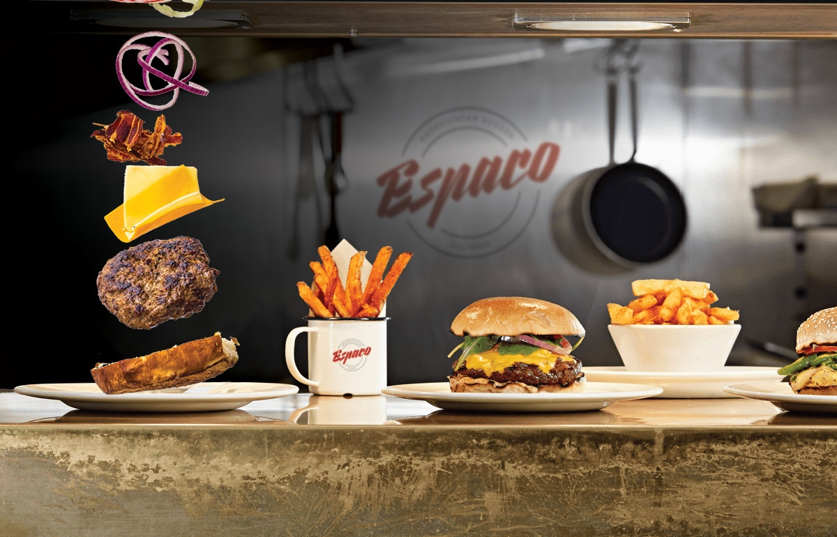 Espaco汉堡、薯条和饮料西餐店品牌包装设计