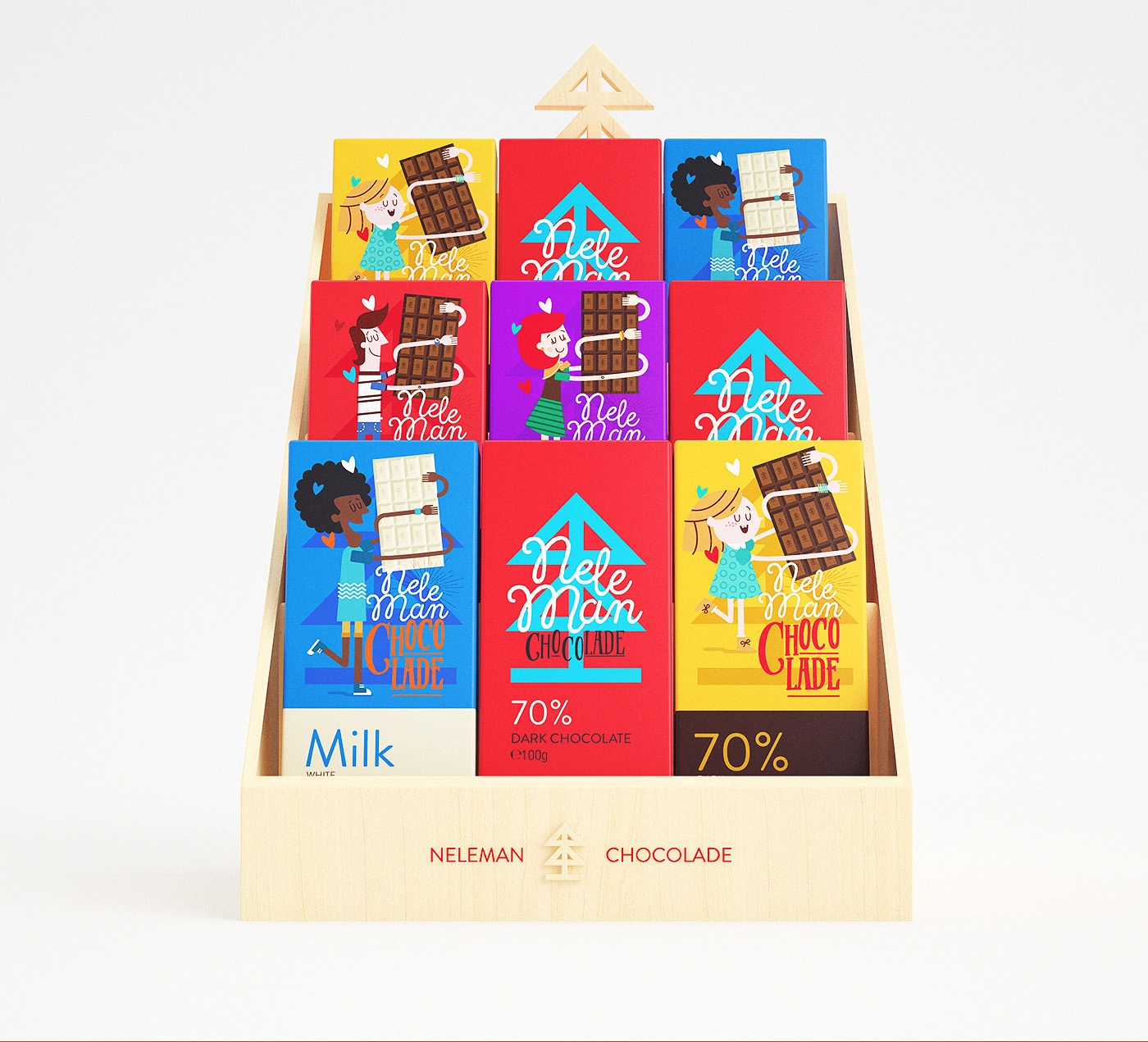 Neleman公司的童趣食品巧克力棒系列包装设计