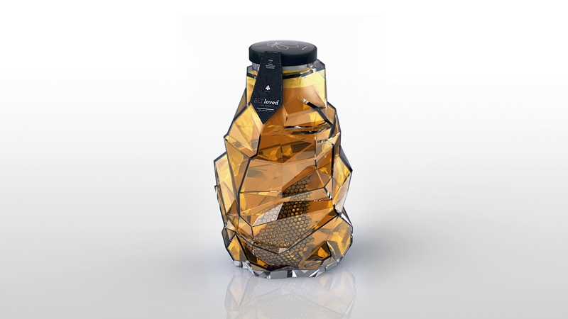 BEEloved honey蜂蜜创意包装设计玻璃瓶